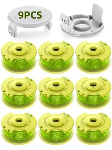 lot 93772 image: YWTESCH Trimmer String for Ryobi One Plus AC80RL3,11 FT0.080-InchSpool Replacement Compatible with Ryobi 18v, 24v, and 40v Cordless Trimmers (9 Pack Trimmer Line & 2 Pack Trimmer Cap)