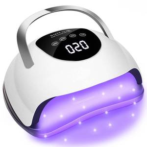 lot 93775 image: Wisdompark LED Nail Lamp 220W for Gel Nails Fast Curing Dryer with 57pcs Lamp Beads 4 Timers Professional UV Light for Home Salon Nail Art Tools White
