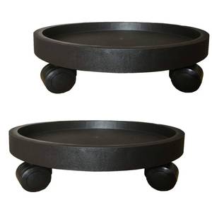 lot 93795 image: 2 Pack of 11 Inch Heavy Duty Plant Caddy with Wheels,Rolling Plant Stand Pot Trolley,Wheeled Planter Saucer Tray,Potted Flower Mover Dolly with Casters Round Coaster for Indoor Outdoor