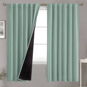 lot 93796 image: BGment Blackout Curtains with Thermal Insulation Liner Curtains 72 Inches Long, Rod Pocket and Back Tab Double Layer Room Darkening Window Curtain for Bedroom(52 x 72 Inch, 2 Panels, Frosty Green)