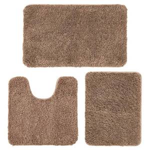 lot 93797 image: MIULEE 3 Pieces Bathroom Rugs and mats Sets Extra Thick Non Slip Microfiber Bath Mats and U-Shaped Contour Toilet Rug for Bath Room Floor Restroom,20x3016x2420x20, Light Brown