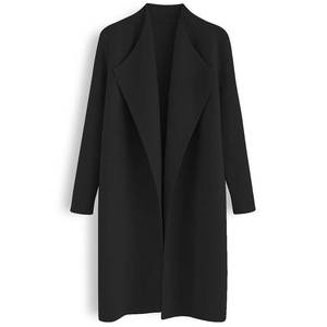 lot 93802 image: CHICWISH Womens Classy Black Open Front Knit Coat Cardigan, Size M-L