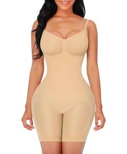 lot 93811 image: FeelinGirl Shapewear Bodysuit for Women Tummy Control Shaper Seamless Butt Lifter Thigh Slimmer Body Shaper Clay 3XL4XL