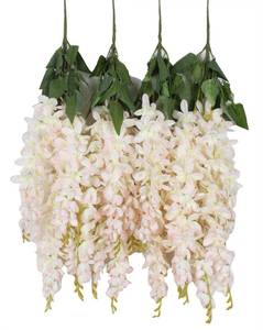 lot 93816 image: Duovlo Silk Wisteria Flower Artificial 2.13 Feet Hanging Wisteria Vine Fake Flower Bush String Home Party Wedding Decoration,Pack of 4 (Light Pink)
