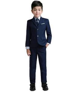 lot 93827 image: YuanLu Boys Colorful Formal Suits 5 Piece Slim Fit Dresswear Suit Set (Navy Blue, 7)
