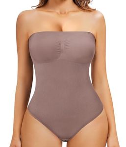 lot 93845 image: Nebility Strapless Womens Shapewear Bodysuit for Thong Body Shaper Bodysuit Tummy Control Bodysuit(Umber,Medium)