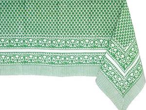 lot 93857 image: ATOSII Queen Green 100% Cotton Tablecloth, Handblock Print Rectangle Table Cover for Kitchen Dining I Tabletop Linen I Parties, Thanksgiving, Christmas, Wedding, Fall Table Cloth 60 X 90 Inches