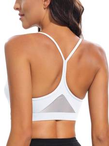 lot 93872 image: RUNNING GIRL Y-Back Sports Bra for Women, Medium Impact Wirefree Padded Yoga Bra Tops Sports Running Shirt (WX2915White,M)