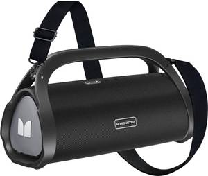 lot 2493 image: Monster Adventurer Max Bluetooth Speaker, IPX7 Waterproof Portable Speaker with Double Subwoofer, 100W Stereo Sound and Rich Bass, Wireless Outdoor Speakers for Home, Party, Beach, 24H Play, Silver - Retail $208.7