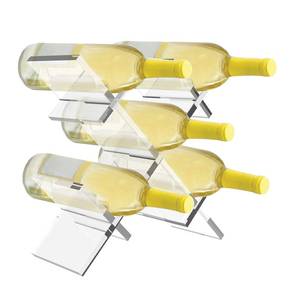 lot 71617 image: Wine Rack Countertop Lattice Freestanding 5 Bottle Wine Holder Modern Transparent Acrylic Plastic Free Standing Tabletop Storage Wine Bottle Small Stand for Home Kitchen Bar Cabinets