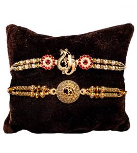 lot 71621 image: TIED RIBBONS Set of 2 Rakhi for Brother with Gift  Rakhi for Bhaiya  Mini Greeting Card  Roli Tikka - Raksha bandhan Rakhi Bracelet for Brother Rakhi 2 Set  Rakhi Thread