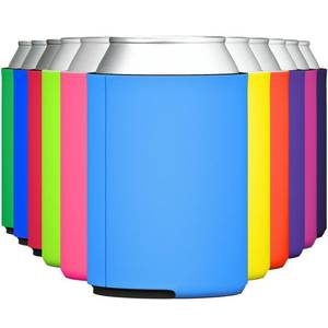lot 71638 image: TahoeBay Blank Beer Can Cooler Sleeves Bulk Sublimation Blanks for Vinyl Plain Collapsible Foam Can Sleeves Coolers for Soda Cans and Bottles Custom Drink Holder Assorted Solid Color (Multicolor)