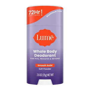 lot 71642 image: Lume Whole Body Women�s Deodorant - Smooth Solid Stick - Aluminum Free - Soft Powder - 2.6oz