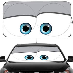lot 71657 image: Gven Windshield Sun Shade, 2024 Car Sun Shade for Front Windshield Funny Car Eyes Sunshades Sun Visor Protector Blocks UV Rays Foldable 210T Keep Your Vehicle Cool