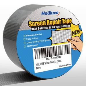 lot 71672 image: Holikme Window Screen Repair Tape, Door Window Fly Lanai Screen Repair kit Patch Tape Strong Adhesive Long Lasting Fiberglass Covering Wire Mesh Repair Tape Seal for Repair Holes Tears 2W80L, Grey