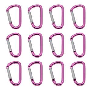 lot 71674 image: Carabiner Clip Keychain, D Ring Caribeaner Clip,12PCS Carabiner Aluminum Buckle Keychain Clip, Spring Snap Key Chain Clip Hook