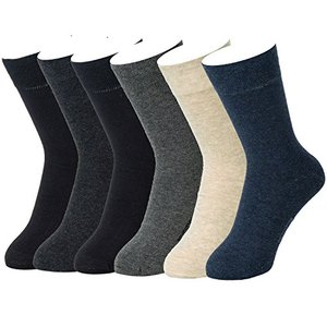 lot 71681 image: 7DayOtter 98% Cotton Rich Odor Resistant Dress Socks for Husband Business Casual Socks 6Pack