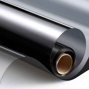 lot 71687 image: HooTown Window Tint for One Way Daytime Privacy Window Film Heat Control Sun Blocking Anti UV Non-Adhesive Static Cling Reflective Mirror Glass Film for Home Office, Black Silver, 35.4 in x 13.1 ft