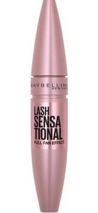 lot 71695 image: Maybelline Lash Sensational Washable Mascara, Lengthening and Volumizing for a Full Fan Effect, Blackest Black, 1 Count