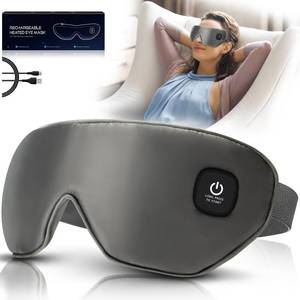 lot 71718 image: Silk Cordless Heated Eye Mask, Washable Dry Eye Mask Warm Eye Compress Mask with Flaxseed, USB Electric Eye Heating Pad for Stye Sinus Blepharitis MGD Eye Fatigue Gifts for Men Women (Grey) (YZG23440)