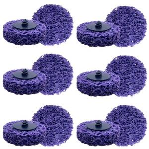 lot 71725 image: 12PACK - 2 Mini Quick Change Strip & Clean Discs, Purple Easy Strip Disc for Die Grinder, Surface Treatment, Rust Paint Glue Removal, RPM 13,000, Descaling (Coarse),