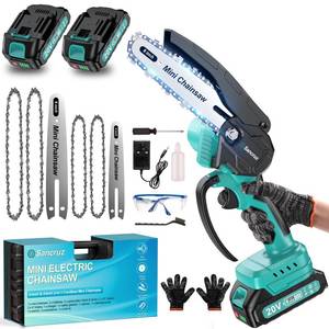 lot 71736 image: Upgraded Brushless Mini Chainsaw Cordless 6 inch 4 inch, Mini Chainsaw 4000mAh Batteries, Mini Chain Saw Battery Powered, Mini Electric Chainsaw for Garden Courtyard Tree Branch Wood Cutting