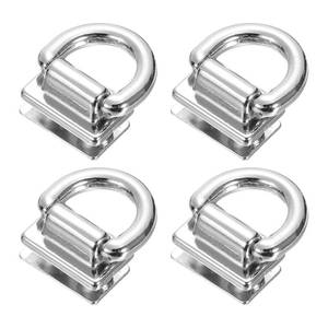 lot 71739 image: uxcell Metal Bag Connector with D Ring, 4Pcs 18mm Purse Bridge Hanger Buckle with Screws for Purse DIY, Key Chain Lanyard (Silver Tone)