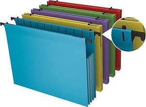 lot 71772 image: STAPLES Poly Expanding Hanging File Pockets, Letter, Assorted, 5Pack (3 Packs of 5)