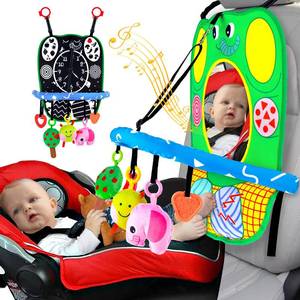 lot 71775 image: BAOFUBA Baby Car Seat Toys - Baby Travel Activity Toys with Baby Mirror and Teether Built-in Music Infant Car Toys for Back Seat Rear Facing,Hanging Squeaky Toys Newborn Toys Baby Activity Center
