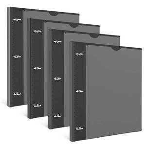 lot 71794 image: INFUN 1 Inch Telescoping 3 Ring Binder - 4PCS-Black, Flexible Binders with Customizable Front Cover and Clear Catalog Pocket,1 inch Binders 3 Ring, 225 Sheet Capacity