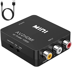 lot 71798 image: BD&M AV to HDMI Converter, RCA to HDMI, 1080P Mini RCA Composite CVBS Video Audio Converter Adapter Support PALNTSC for TVPC PS3 STBXbox VHSVCRBlue-Ray DVD Players - Black