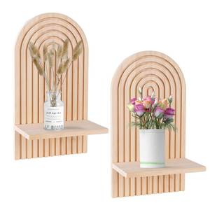 lot 71820 image: Ripprovt 2 Pack Boho Arch Shelf Wooden Boho Wall Decor, Decorative Bohemian Rainbow Hanging Shelves for Nursery Bedroom Living Room Wall BookCandle Holder