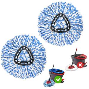 lot 71823 image: MXZONE Spin Mop Replace Head for O Ceda Spinning EasyWring Rinse Clean Mop Refill, Mop Head Replacement fit 2 Tank System Mop Bucket, Microfiber, 2 Packs