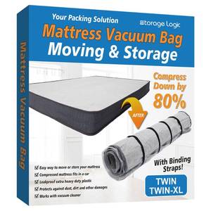 lot 71824 image: TwinTwin XL Foam Mattress Vacuum Bag for Moving, Vacuum Seal Storage Bag with Straps
