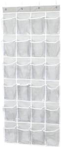 lot 71831 image: Simple Houseware 24 Pockets Large Clear Pockets Over The Door Hanging Shoe Organizer, Gray (56 x 22.5)