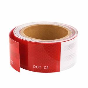 lot 71836 image: SICCOMA Reflective Tape for Trailers 2 Inch x 33 Feet DOT-C2 Reflective Safety Tape Reflective Trailer Tape Waterproof Red & White Conspicuity Tape Reflector Tape for Trailer Truck Vehicle
