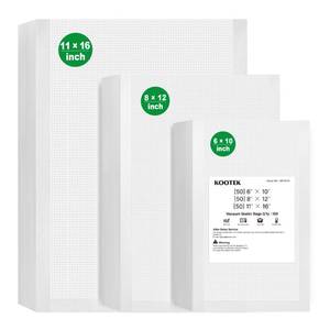 lot 71851 image: Kootek Vacuum Sealer Bags for Food, 150 Gallon 11 x 16, Quart 8 x 12 and Pint 6 x 10 Vacuum Seal Bags, Commercial Grade, BPA Free, Pre Cut Freezer Bags for Food Storage, Meal Prep or Sous Vide