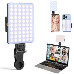 lot 71860 image: XINBAOHONG Rechargeable Clip Fill Video Conference Light, Selfie Light for Phone Android Camera iPad Laptop LED Phone Light for Makeup TikTok Selfie Vlog