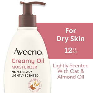 lot 71864 image: Aveeno Creamy Oil Body Moisturizer for Dry Skin Non-Greasy 12 fl. oz