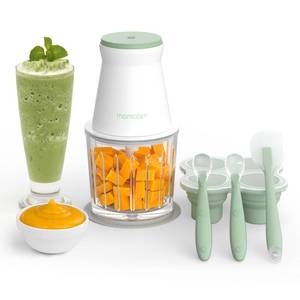 lot 71892 image: Momcozy 9-in-1 Baby Food Maker & Blender Set, 7-Second Quick Soft Food Prep for Baby, 20oz Baby Food Processor for Meat, Vegetable, Fruit with Baby Food Containers, Food Freezer Tray, Silicone Spoons
