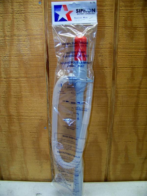lot 168 image: 6 American Wick Battery Operated Kerosene Siphon