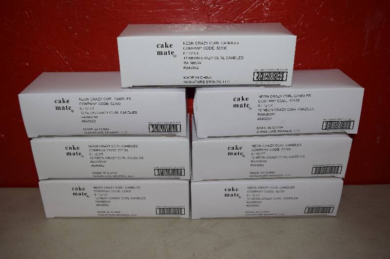 lot 174 image: 7 Boxes of 6 Packages of 12 Cake Mate Neon Crazy Candles