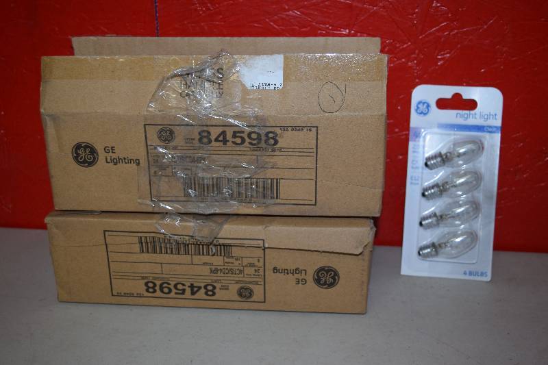 lot 241 image: 12 Packages of 4 GE Night Light Bulbs