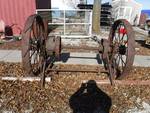 antique iron wheels with axle