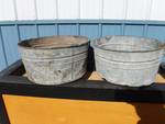 galvanized wash tubs antique