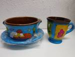 artesanos soup bowl with blue mug   X2