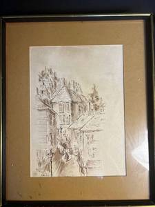 lot 4760 image: Signed Betty Guy 1964 Norway Street Scene