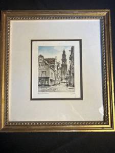 lot 4761 image: Ernst Linck (1874 - 1935) Colored Etchings. Both pencil signed lower margins