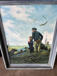 lot 5476 image: Gorgeous Impressionist oil painting framed of Outward Bound