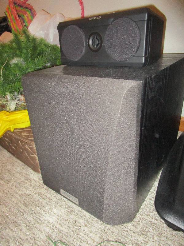 lot 342 image: Kenwood Center Channel and Bass Speakers